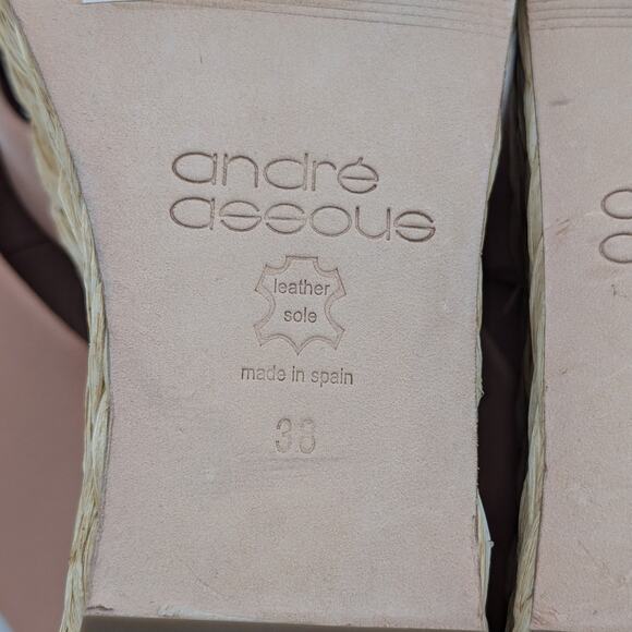 Andre Assous Calesa Leather Espadrille Platform Sandals Pink Size US7-7.5 EU38 - Picture 9 of 11